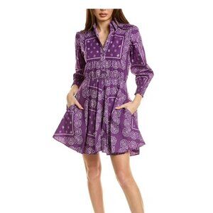 Maje short purple paisley print dress Size 34 (XS)
